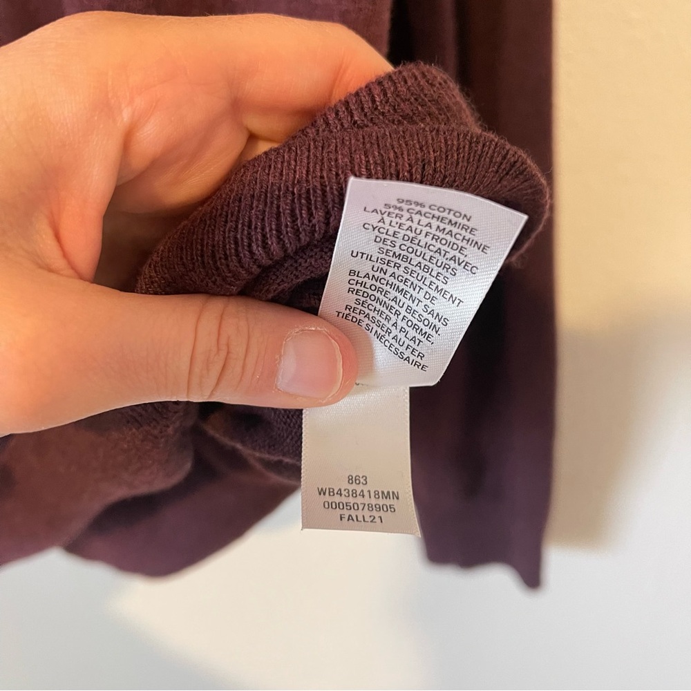 NWT 14th & Union Quarter Zip Sweater Mens XL Cotton Cashmere Burgundy 1/4 Zip - Picture 5 of 10